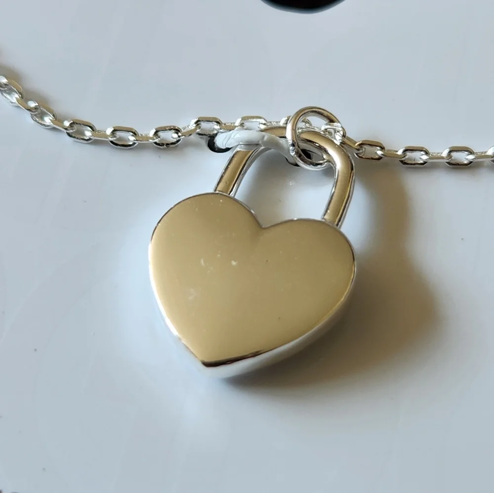 Giani Bernini Sterling Silver Heart Lock Necklace NWT
